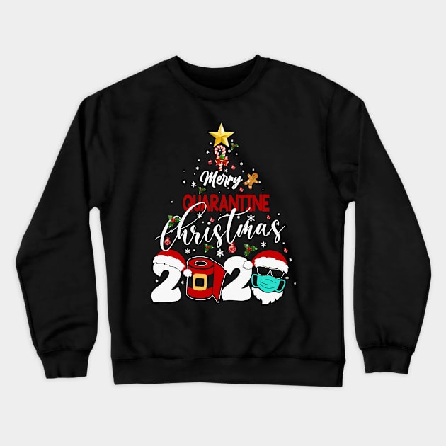 Merry Christmas 2020 Quarantine Christmas Santa Face Mask Crewneck Sweatshirt by lostbearstudios